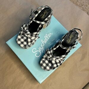 Seychelles New Americana Gingham Fabric Platform Heels